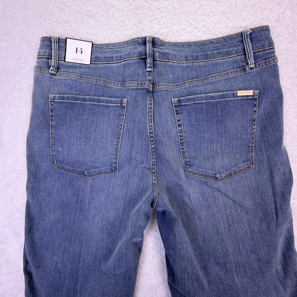 White House Black Market Womens 14 Jeans The High-Rise Straight Crop Stretch NWT - Picture 4 of 5